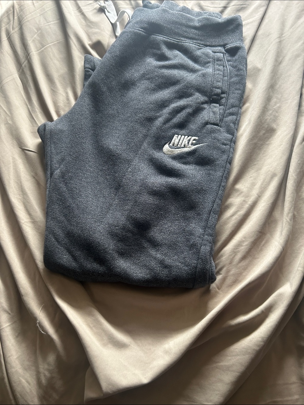 Nike Charcoal grey Joggers with White Logo